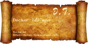 Decker Tímea névjegykártya