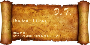 Decker Tímea névjegykártya