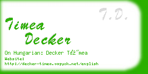 timea decker business card